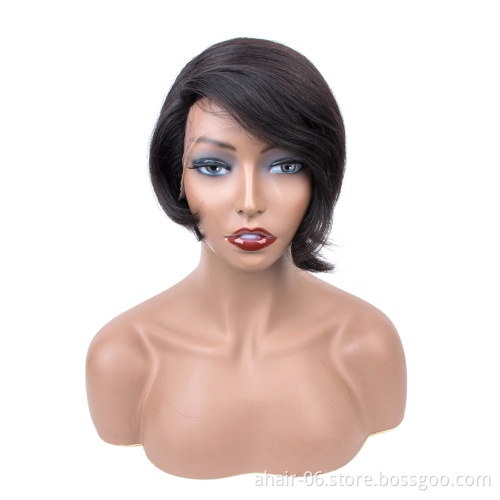 Cute And Stylis 10A Nature Color Straight Cheap Fashionable 4 Inch Short Brazilian Hair Wigs Wholesale In Stock,100% Human Hair